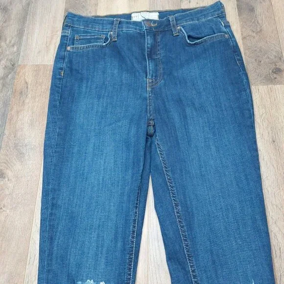 Free People High Rise Stretch Skinny Jeans Sz 30R Dark Wash 61855-16515125 - Picture 6 of 16